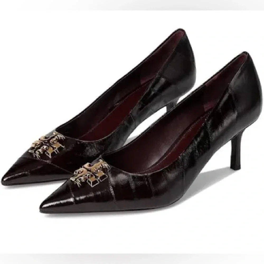 Tory Burch Black Velvet Eleanor 65‎ MM Heels Size 11 Flaw: Wear